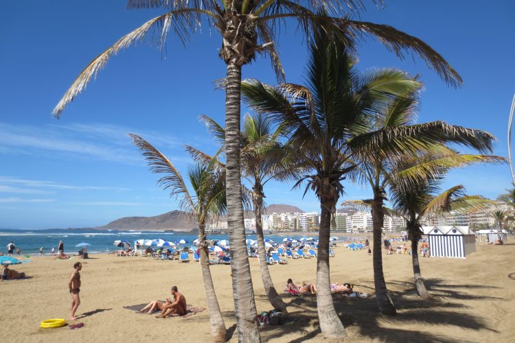 Las Palmas beach Las Canteras in March